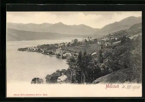 AK Millstatt am See, Ortsansicht aus der Vogelschau