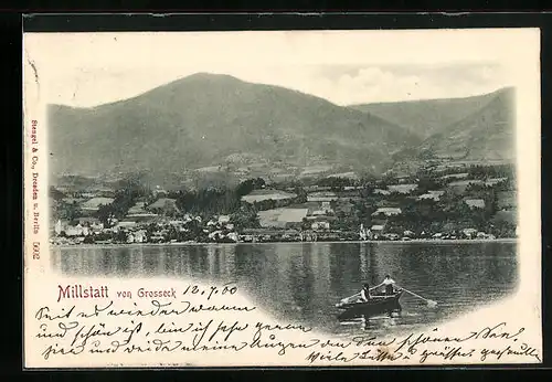 AK Millstatt am See, Ortsansicht von Grosseck aus