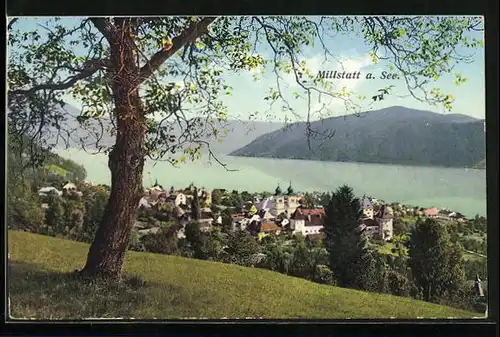 AK Millstatt am See, Ortsansicht aus der Vogelschau