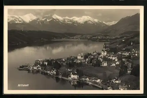 AK Millstatt am See, Ansicht aus der Vogelschau