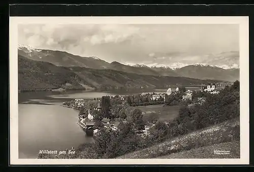 AK Millstatt am See, Teilansicht mit Feldern