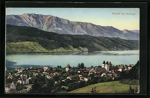 AK Millstatt am See, Ortsansicht mit Goldegg