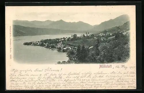 AK Millstatt am See, Ortsansicht aus der Vogelschau