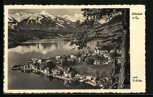 AK Millstatt am See, Ortsansicht aus der Vogelschau