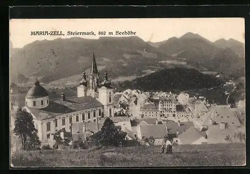 AK Maria-Zell, Ort aus der Vogelschau