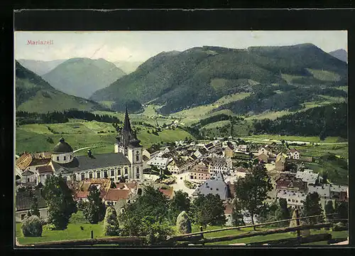 AK Mariazell, Ortschaft an einem Sommertag