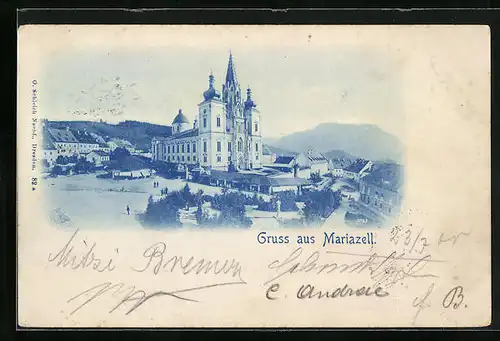 AK Mariazell, Gnadenkirche mit Anlagen