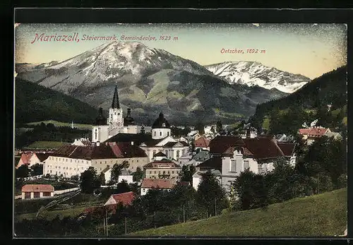 AK Mariazell, Ortschaft vor Schneekuppen