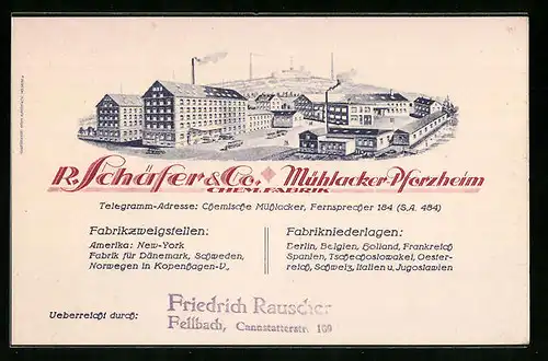 AK Mühlacker, R. Schäfer & Co. Chem, Fabrik, Gesamtansicht