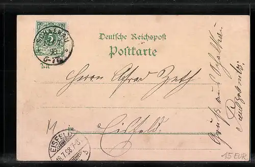 Lithographie Magdeburg, Dom, Kriegerdenkmal, Der Breite Weg