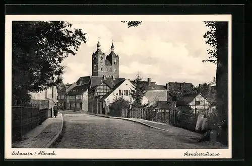 AK Seehausen /Altmark, Arendseestrasse und Kirche
