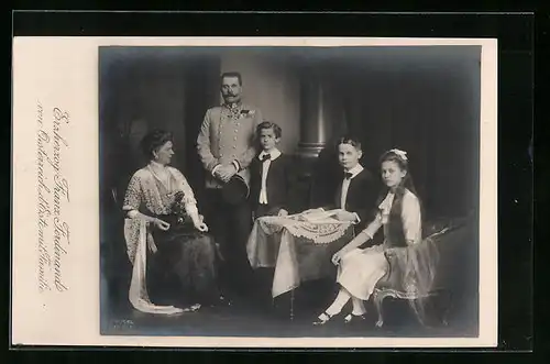 AK Erzherzog Franz Ferdinand von Österreich mit Familie