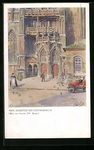 Künstler-AK Wien, Singetor der Stephanskirche