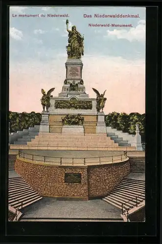 AK Niederwalddenkmal im Abendrot