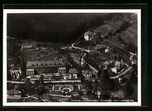AK Wildbad /Schwarzwald, Kuranstalt vom Flugzeug aus