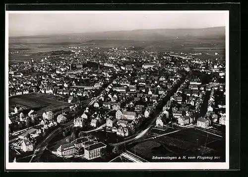 AK Schwenningen a. N., Stadtpartie vom Flugzeug aus