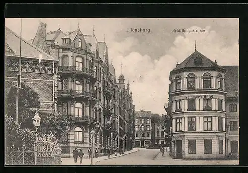 AK Flensburg, Sommer`s Hotel Schiffbruchstrasse
