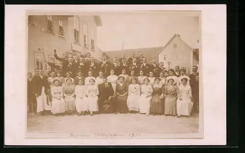 Foto-AK Witzleben, Gruppenfoto Kirmes 1913