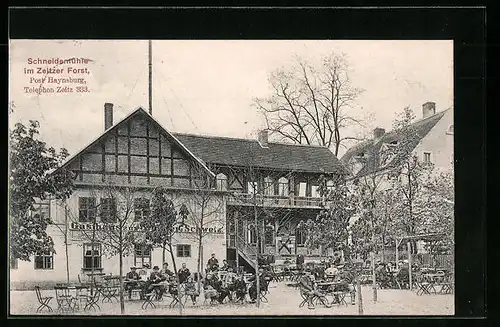AK Zeitz, Schneidemühle im Zeitzer Forst - Gasthaus zur Zeitzer Schweiz