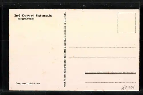 AK Zschornewitz /Bez. Halle, Gross-Kraftwerk Zschornewitz vom Flugzeug aus