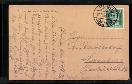 AK Dodau, Gast- und Pensionshaus Heinr. Dode