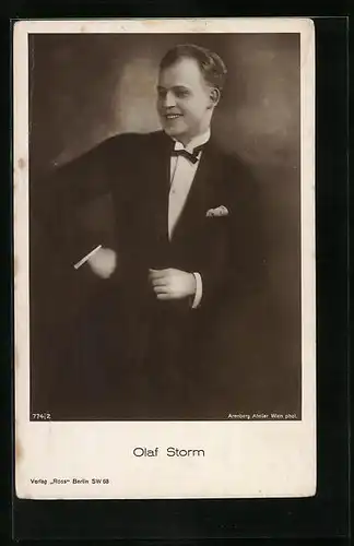 AK Schauspieler Olaf Storm im Smoking