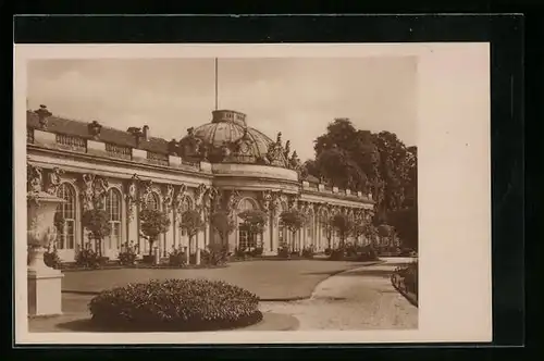Foto-AK Deutscher Kunstverlag, Nr. 21 b: Potsdam, Schloss Sanssouci, Gartenseite