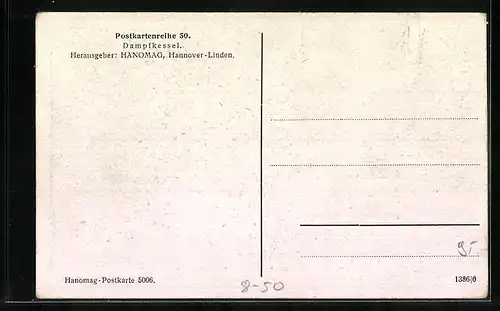 AK Bochum, Bochumer Verein f. Bergbau- u. Gussstahlfabrikation, Hanomag-Steilrohrkesselanlage