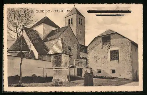 AK San Candido, Ortspartie mit Kirche