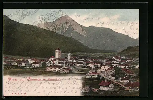 AK Innichen, Ortsansicht aus der Vogelschau