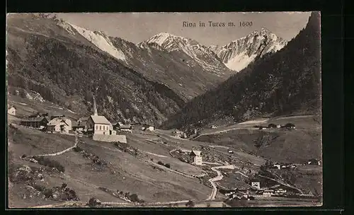 AK Riva di Tures, Ortsansicht mit Kirche