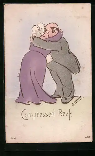Künstler-AK Cynicus: Paar umarmt und küsst sich innig