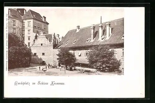 AK Krummau, Gardeplatz im Schloss
