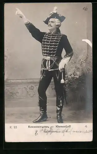AK Schauspieler Klementjeff im Kostüm einer Theaterrolle