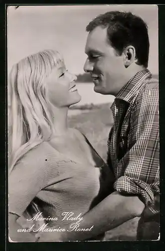 AK Schauspieler Marina Vlady und Maurice Ronet in dem Film Die blonde Hexe