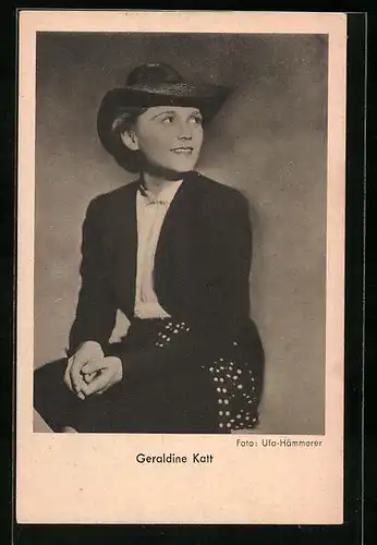 AK Schauspielerin Geraldine Katt im Kostüm einer Filmrolle