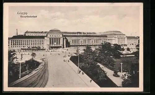 AK Leipzig, Blick auf den Hauptbahnhof