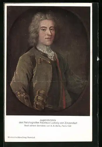 AK Jugendbildnis des Reichsgrafen Nicolaus Ludwig von Zinzendorf