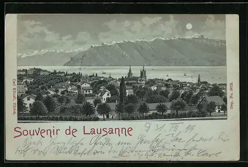 Mondschein-Lithographie Lausanne, Panorama