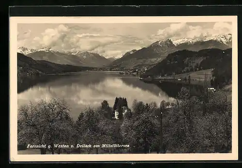 AK Dellach am Millstätterssee, Fernsicht g. Westen v. Ort