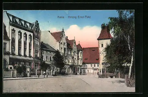 AK Kahla, Herzog Ernst-Platz mit Conditorei