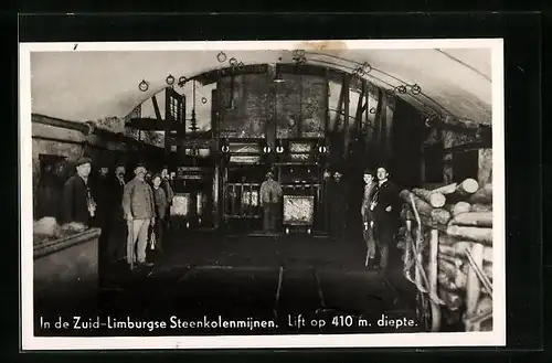 AK Limburg, In de Zuid-Limburgse Steenkolenmijnen, Lift op 410 m. diepte, Kohle