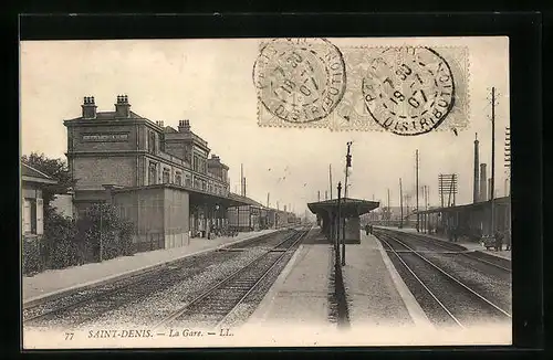 AK Saint-Denis, La Gare, Bahnhof