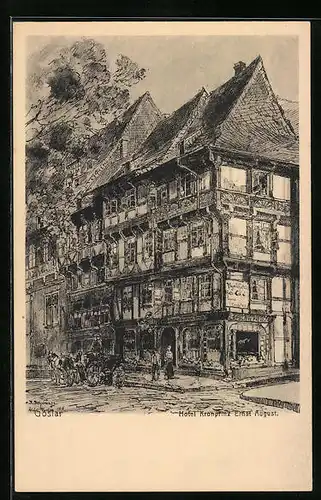 AK Goslar, Hotel Kronprinz Ernst August