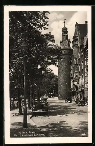 AK Halle a. Saale, Partie am Leipziger Turm