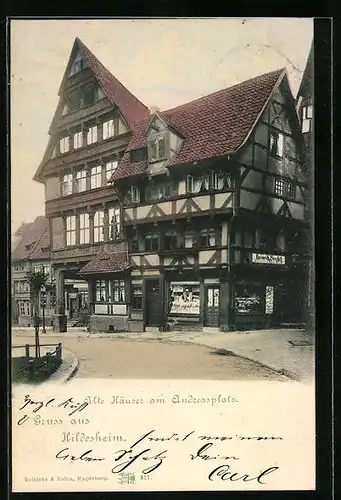 AK Hildesheim, Alte Häuser am Andreasplatz