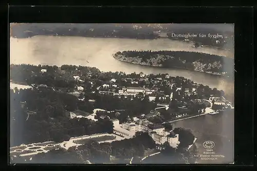 AK Stockholm, Schloss Drottningholm vom Flugzeug aus gesehen