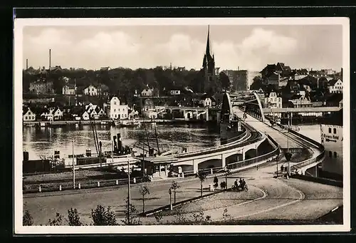 AK Sonderborg, Ortspartie mit Brücke und Kirche