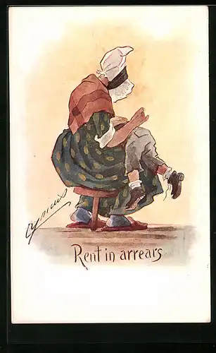 Künstler-AK Cynicus: Rent in arrears
