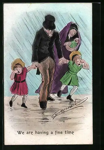 Künstler-AK Cynicus: We are having a fine time